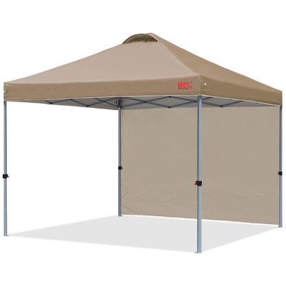 MASTERCANOPY 10' x 10' Easy Pop-up Canopy Tent Outdoor Shade Shelter with 1 Sidewall, White