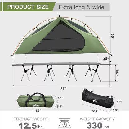Night Cat Camping Cot Tent Waterproof 1 Person Off-Road Combo