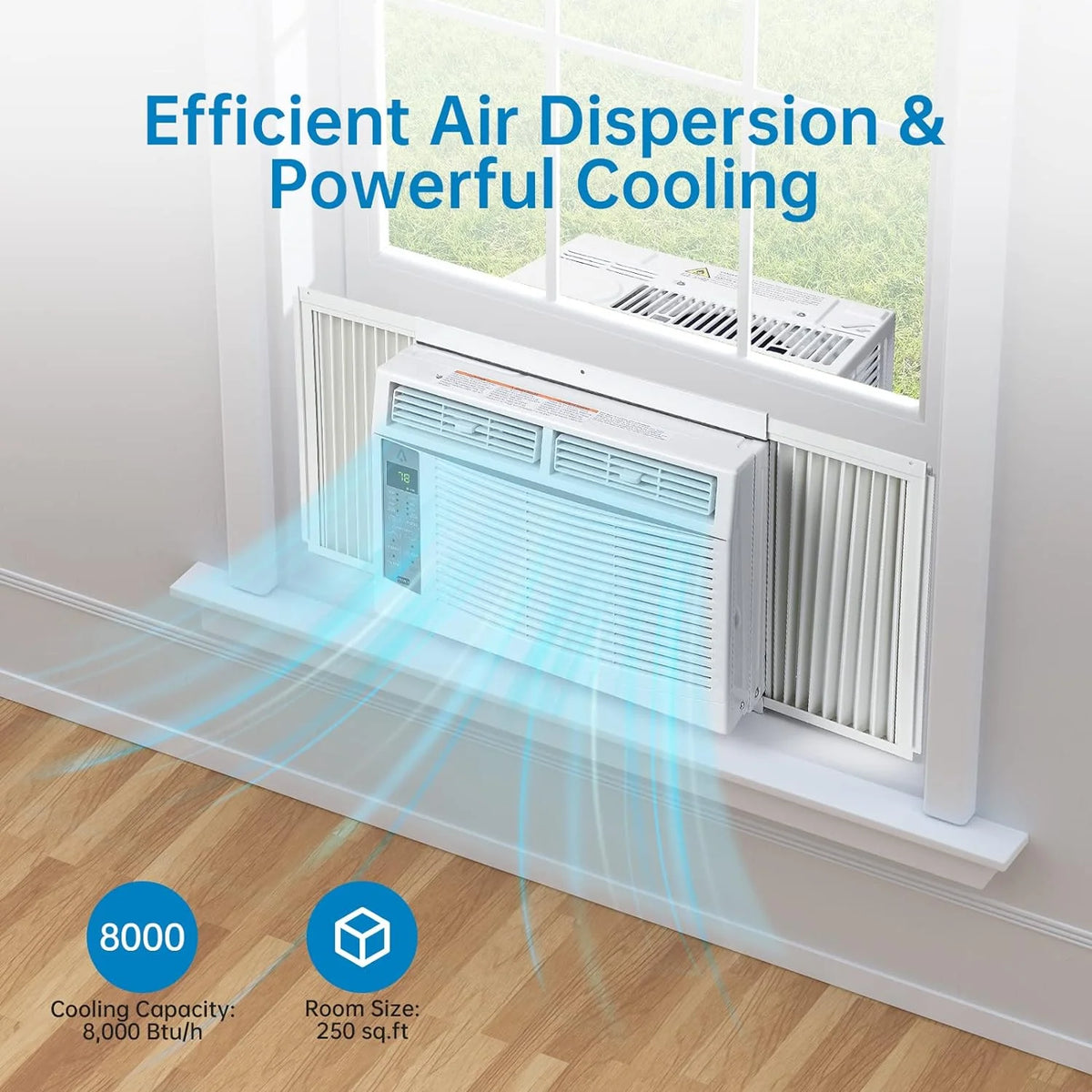 GAOMON 6000 BTU Window Air Conditioner, Cools Up to 350 Sq. Ft, Window AC Unit with Remote, 3 fan speeds, Sleep mode, Auto Restart, 24H Timer Window Air Conditioner, 115V/60Hz, White