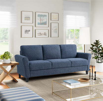 Lifestyle Solutions Alexa Sofa with Rolled Arms, Gray Fabric