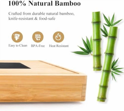 Extra Large 33.7x15.7 inch Charcuterie Boards Gift Set, 100% Bamboo Cheese Board and Knife Set, Cool Meat Cheese Platter Tray, House Warming Gifts New Home, Ideas for Women Mom