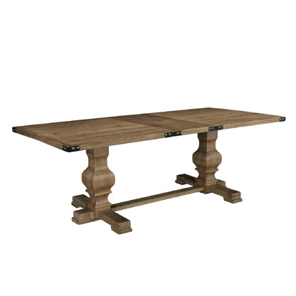 Tyler 88 Inch Classic Rectangular Dining Table Rubberwood Charcoal Gray