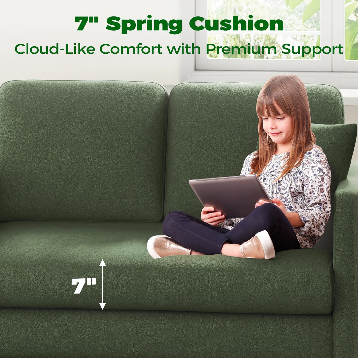 Domusensus Sofas for Living Room, 82" Loveseat Sofa, Couches for Living Room Included 2 Pillows, Teddy Fleece Love Seat Couches, Small Couch, Blue
