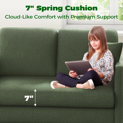 Domusensus Sofas for Living Room, 82" Loveseat Sofa, Couches for Living Room Included 2 Pillows, Teddy Fleece Love Seat Couches, Small Couch, Blue
