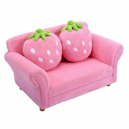 Spaco BL/PI Kids Strawberry Armrest Chair Sofa-Pink, Kids Couch for Kids