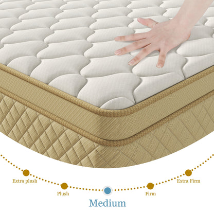 Yilicy 12 inch Queen Mattress,Hybrid Mattresses Medium in a Box