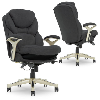 Serta Back in Motion Technology Fabric Executive Office Chair, Light Gray