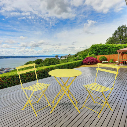 Alin 3 Piece Relaxing Outdoor Furniture Set �?2 Handy Chairs With a Round Table - Yellow
