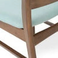 GDFSTUDIO Mid Century Modern Fabric Upholstered Rubberwood Dining Chairs, Set of 2, Dark Gray and Walnut