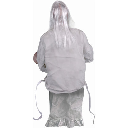 Haunted Hill Farm 2.9 ft Animatronic Gravely Granny by Tekky Halloween Decoration with Motion-Activated Sounds, HHGRVLYGRNY-1FLSA