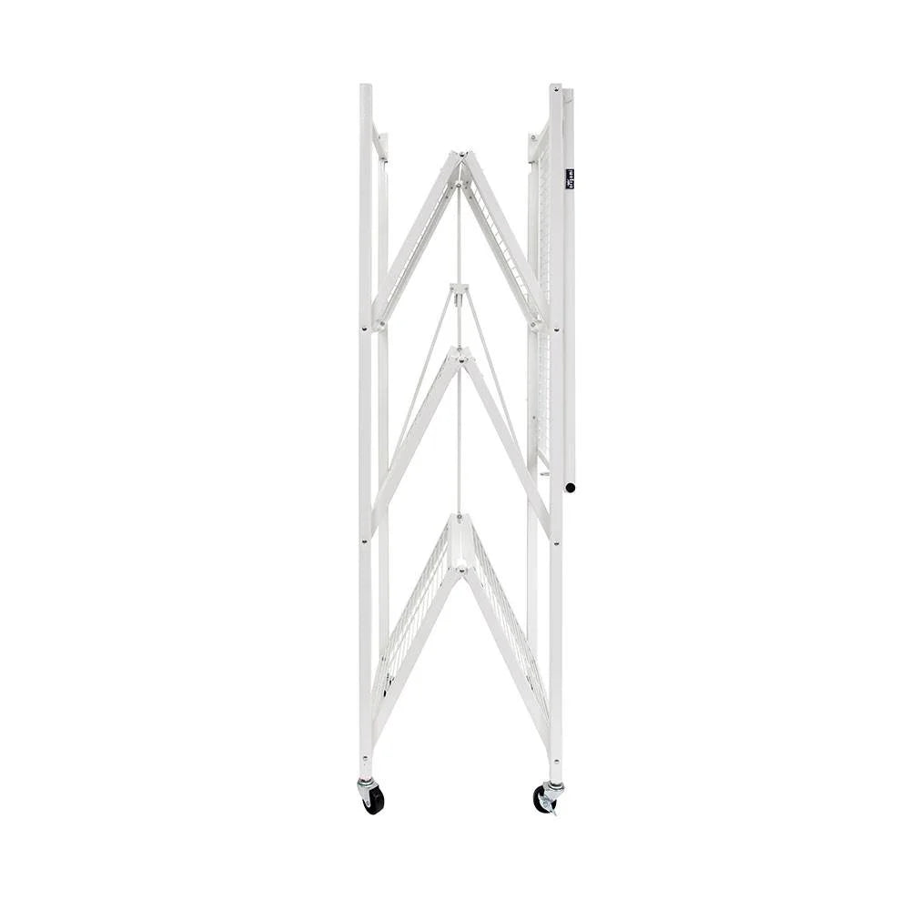 Origami 2-Pack R5 Series Heavy-Duty 4-Tier Foldable Steel Shelf, Pewter