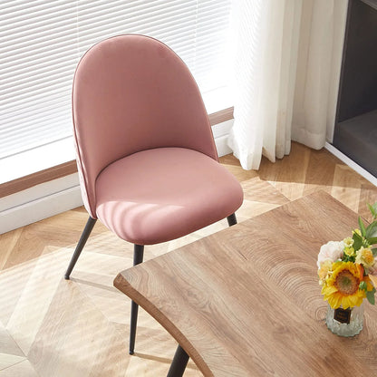 NORDICANA Dining Table Set for 4,Stylish Table with Strong Metal Legs & Modern Dining Chair Armlss Beautiful Home Chair Indoor Velvet Accent Chair with High Back Design,Perfect for Dining Room