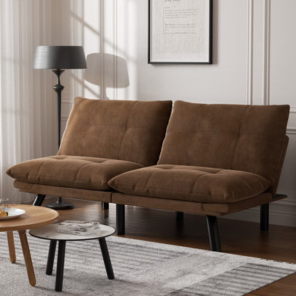 PAPROOS Convertible Sofa Bed, Folding Futon Sofa Bed, Upholstered Sofa Bed Couch, Loveseat Sleeper Sofa for Small Space, Apartment, Living Room, Cream