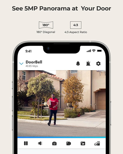 Reolink 2pcs Doorbell(PoE Version) 180�� Diagonal, 5MP IP Security Camera with Chime, Secured Local Storage, No Monthly Fee