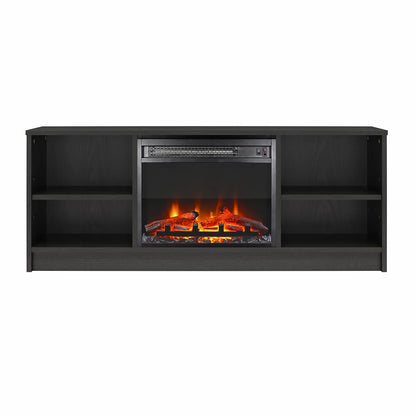 Mainstays Fireplace TV Stand, for TVs up to 55", Black Oak