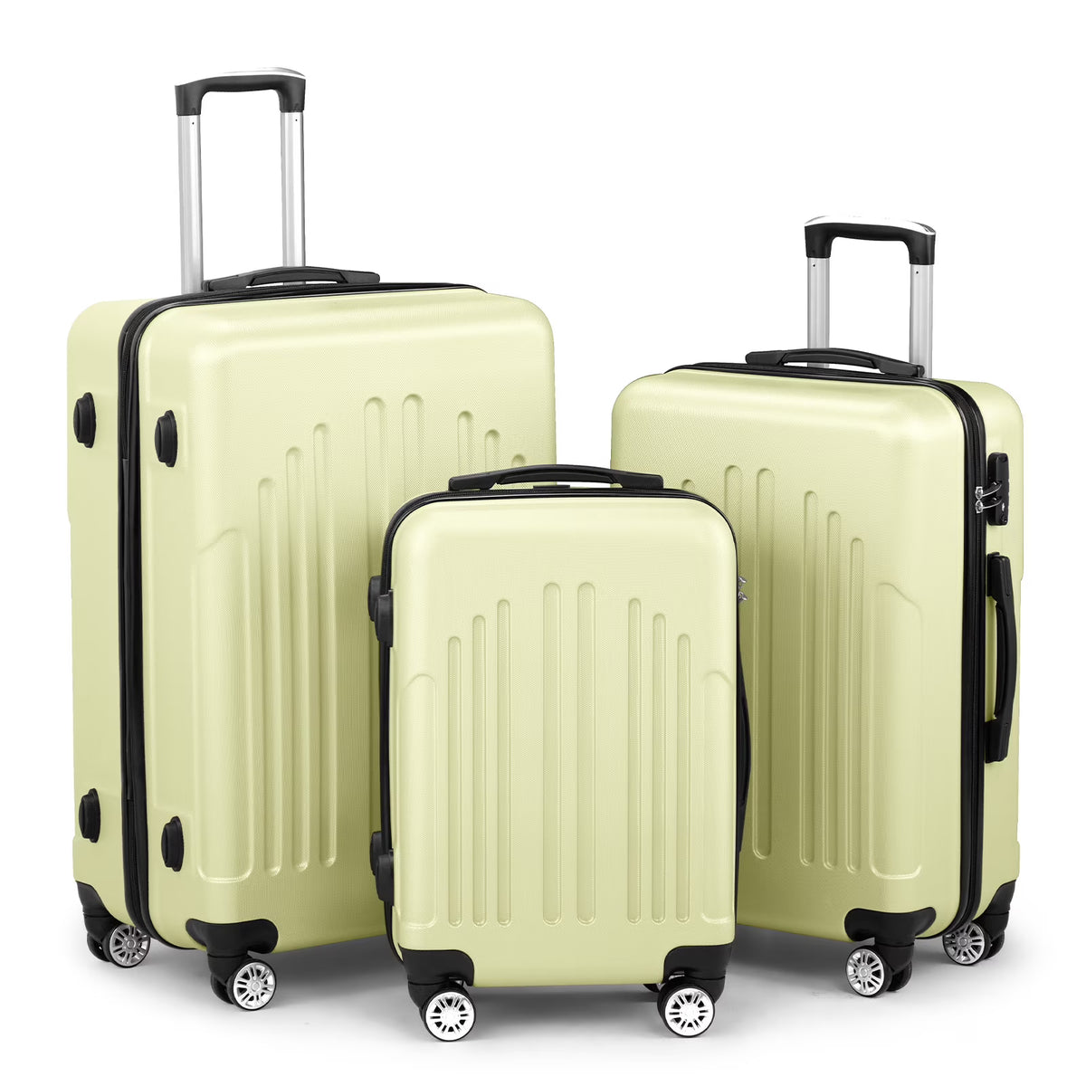 Zimtown 3 Piece Nested Spinner Suitcase Luggage Set With TSA Lock Royal Blue