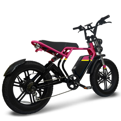 Phantomgogo Electric Bike for Adults Electric Bicycle with Fat Tire Ebike with Full suspension Montiain bike Max Load 330LB, 7 Speed, Removable Battery Moped E-Bike