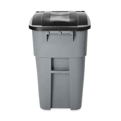 Rubbermaid Commercial Brute Rollout Container Square Plastic 50gal Gray 9W27GY