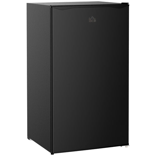 3.2 Cu.Ft Mini Fridge with Freezer, Single Door Compact Refrigerator with Adjustable Thermostat, Shelf and Reversible Door for Bedroom, Dorm, Home Office, Energy Efficient, Black