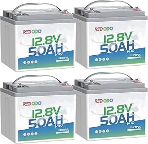 Redodo 12V 50Ah Lithium Battery, Portable 50Ah LiFePO4 Battery with 50A BMS, 640Wh, Up to 15000 Cycles, Ideal for Trolling Motor, RV, Home Energy Backup, Off Grid etc.