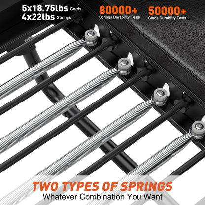 GIKPAL 92" Foldable Pilates Reformer Machine for Home Gym,Balanced Body Pilates Exercise Equipment with Jump Board