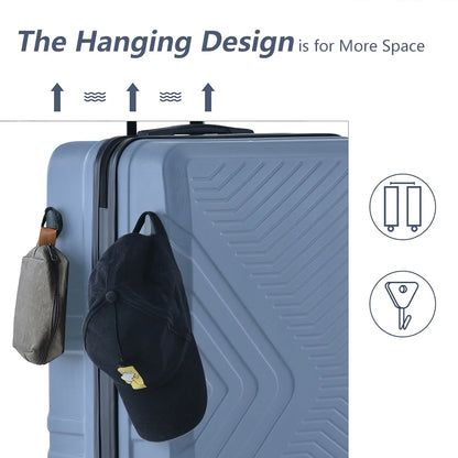 3 Piece Navy Luggage Travel Set, 20" 24" 28" Carry on Luggage with Spinner Wheels, Lightweight Hard Case Luggage Travel Suitcase Christmas Gifts for Business Trip Holiday Travel Cruise
