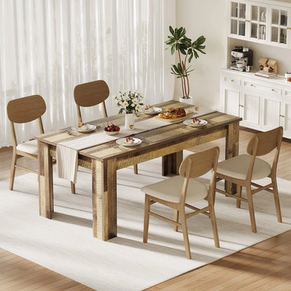 Dining Table for 4-6,63-inch Dining Tables for 4,Farmhouse Kitchen Table with Large Tabletop,Rectangular Dining Room Table,Kitchen Dining Table Dinner Table for Kitchen,Living Room��Only table��