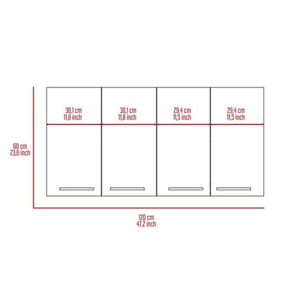 Cfowner 3 Door Wall Mounted Storage Cabinet, 47.20" W x 23.6" H x 13.10" D, White