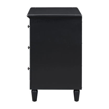 White Nightstand for Bedroom, Atumon Nightstand with 3 Drawers, Wood Bedside Table, Modern Nightstand Furniture for Bedroom, 28"L x 16.9"W x 28"H