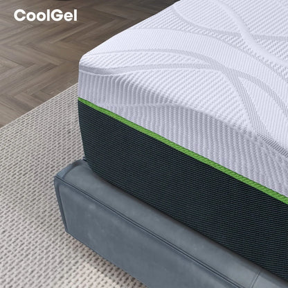 Cool Gel 14" Full Medium Tight Top Hybrid Mattress with Hypoallergenic Antimicrobial Cover