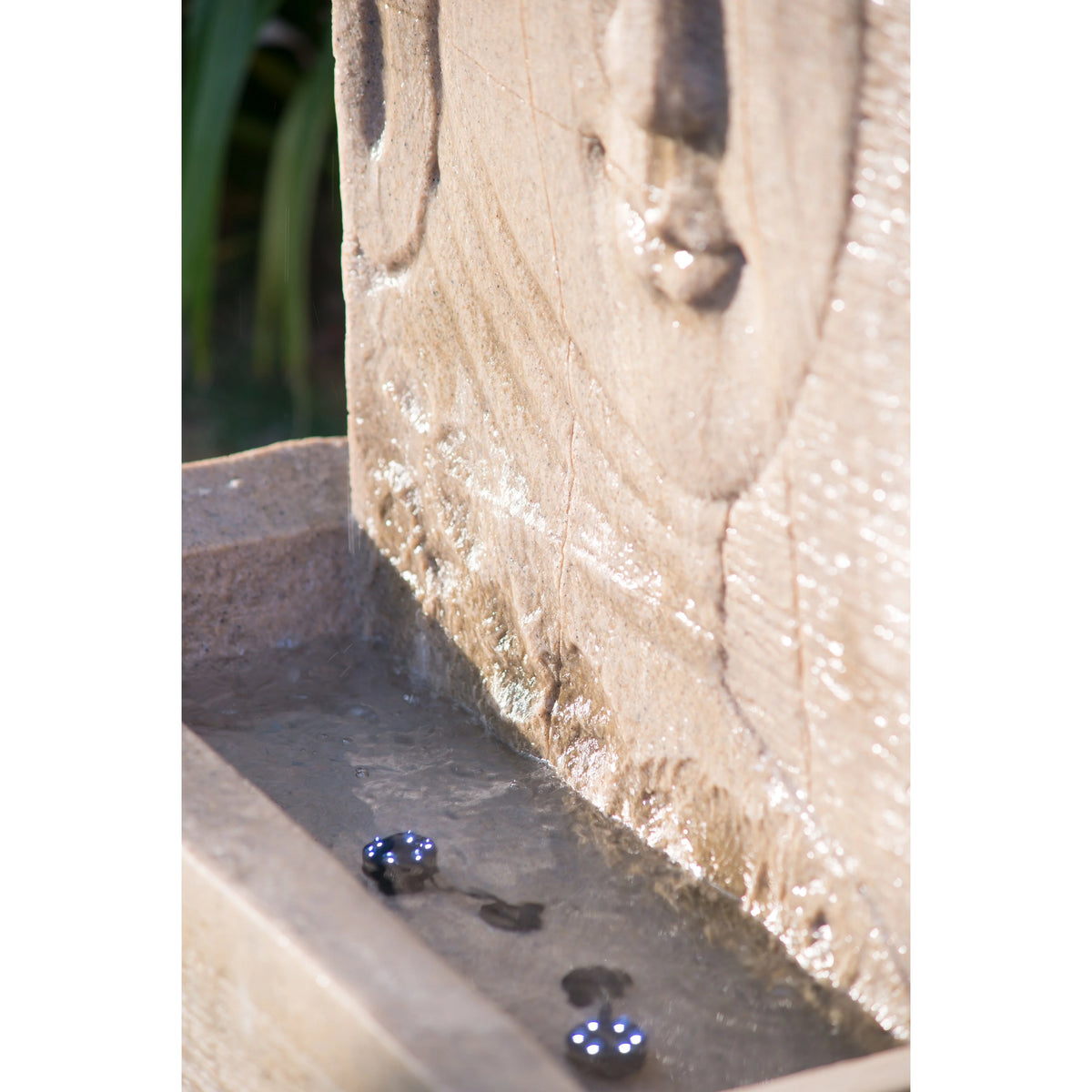 A&B Home 39 Inch High Sandstone Buddha Water Fountain with Light, Large Buddha Fountain Outdoor