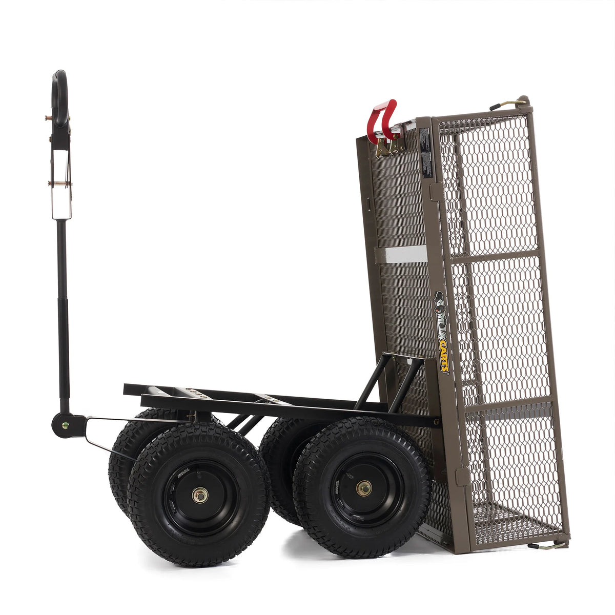 Gorilla Carts Towable Steel Dump Cart w/ Removable Side Panels, 1200 lb Capacity, Gray