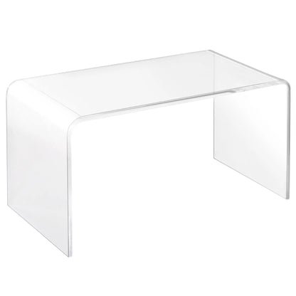 HOMCOM 32" Long Rectangle All Acrylic 15mm Thick Waterfall Coffee Table, Clear