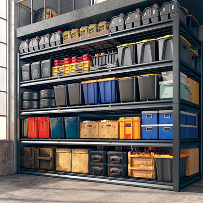REIBII 60" W Garage Shelving 3000LBS Heavy Duty Storage Shelves Adjustable 5 Tier Metal Storage Rack,60" W x 24" D x 72" H
