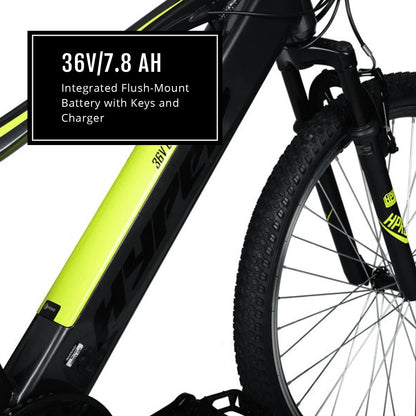 Hyper Bicycles 26" 36V Electric Mountain Bike for Adults, Pedal-Assist, 250W E-Bike Motor, Black