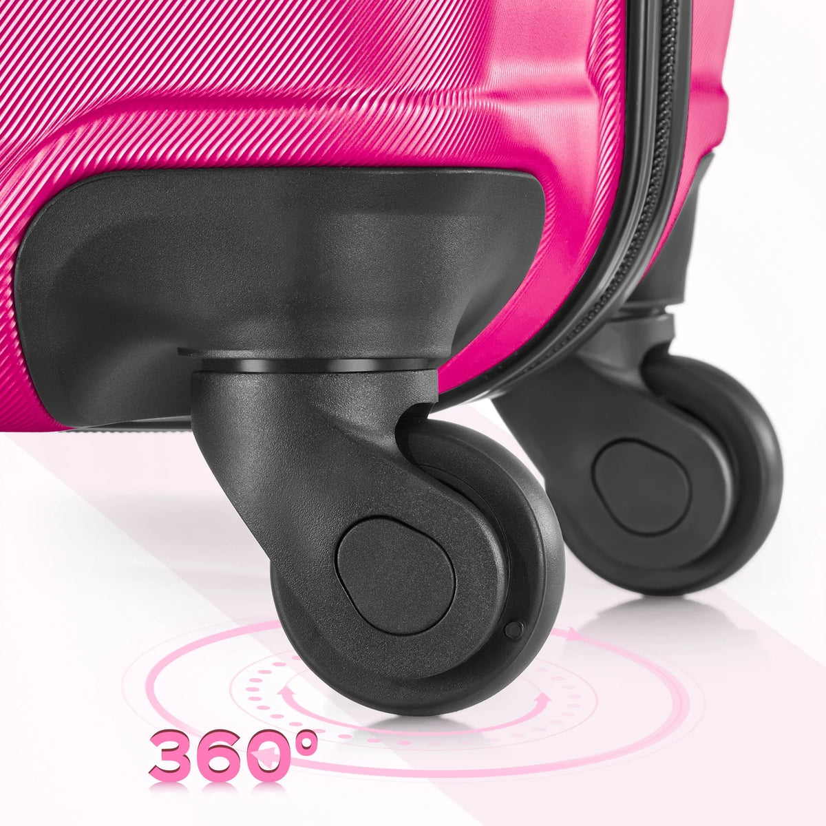 3 Piece Luggage Sets with 6 PC Organize Bags Lightweight Suitcases with Spinner Wheels, Pink