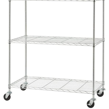 TRINITY BASICS EcoStorage 5 Tier Adjustable Wire Shelving w/ Wheels, Chrome