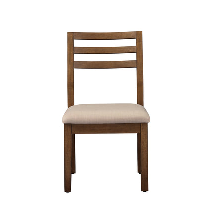 Better Homes & Gardens Ezra Dining Room Chair 2 Pack, Walnut and Cream Fabric Color