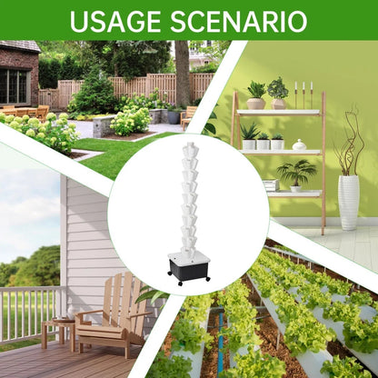 Hydroponic Growing System Tower | Vertical Vegetable Planting Towers | 10-Layer 50 Slots, Hydroponic Growing Kit forHydroponics Towers Garden,Suitable for Balconies, Courtyards, Roofs
