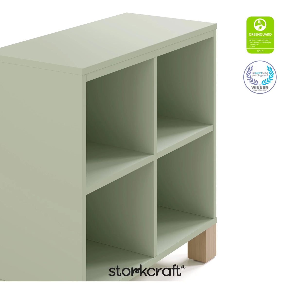 Storkcraft California Cube Organizer Children's Bookcase, Blush with Driftwood