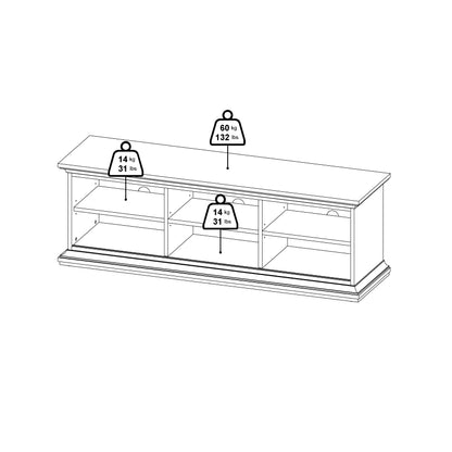 Tvilum Maison Park 2 Sliding Door TV Stand with 6 Shelves, White
