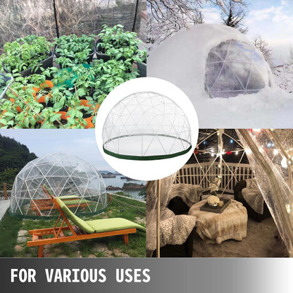 VEVOR Garden Dome 9.5ft - Geodesic Dome with PVC Cover - Bubble Tent with Door and Windows for Sunbubble, Backyard, Outdoor Winter, Party