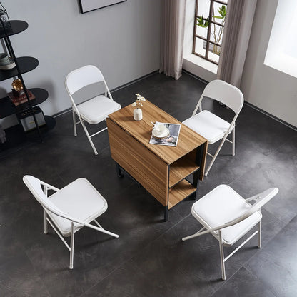 4 Pack Folding Chairs, Cushioned Padded Seat, Wedding Chairs with Metal Frame for Home, Office, Party Use, Light  Brown