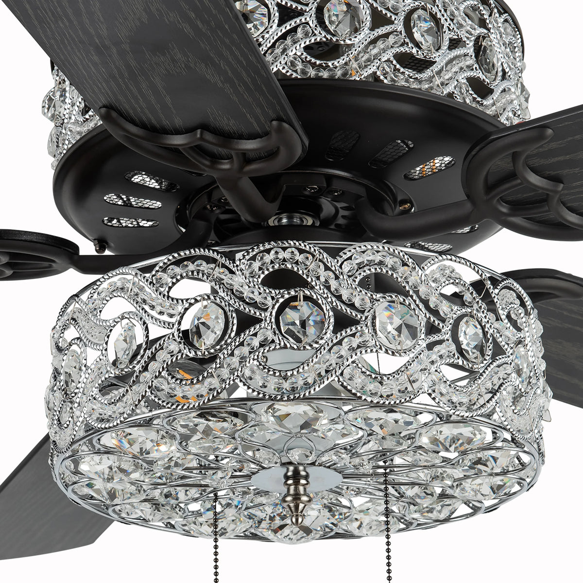 River of Goods 52" 5 Blade Luxe Enlaced Crystal LED Ceiling Fan with Light