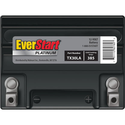 EverStart Platinum AGM PowerSport Battery, Group Size TX30LA 12 Volts, 385 CCA