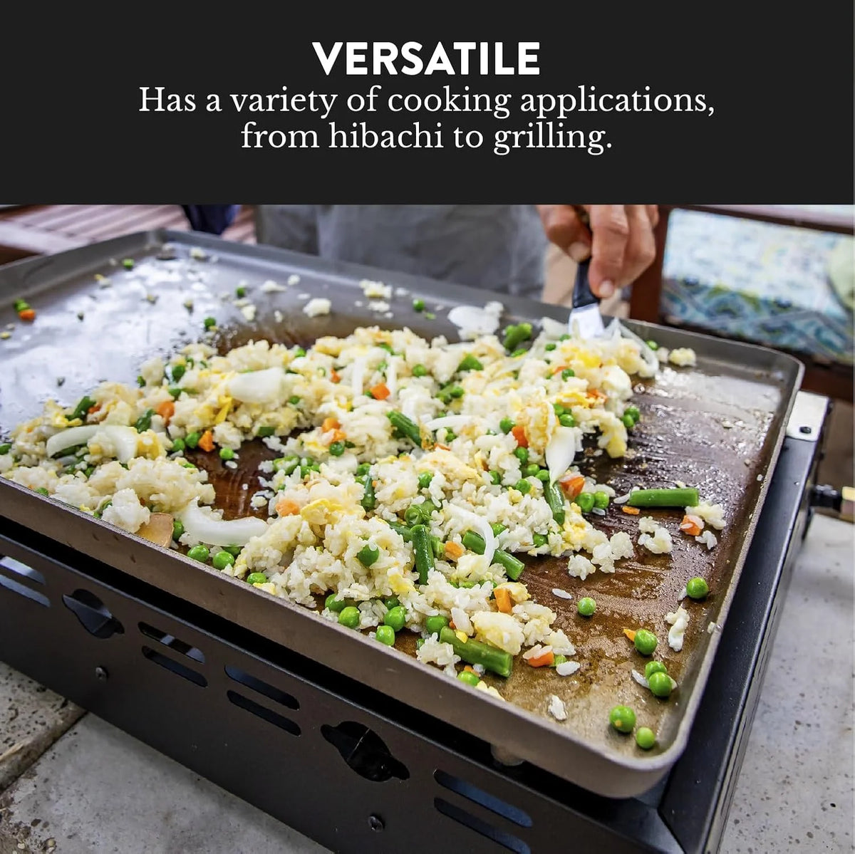 26 In Flat Top Gas Grill with 3 Burners �C Auto Ignition Propane �C Premium Stainless Steel Body Tabletop with Pre Season
