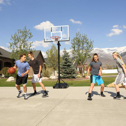 Lifetime 7.5ft. - 10ft. Adjustable Height 54 inch Steel-Framed Shatterproof Outdoor Portable Basketball System (90631)