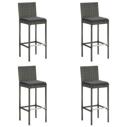 vidaXL Patio Bar Set Outdoor Bistro Set Bar Stool Bistro Table Poly Rattan