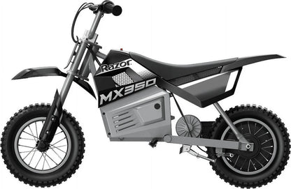 Razor Dirt Rocket MX350 - Black with Decals. up to 14 mph. 24V Electric Dirt Bike for Child 8+