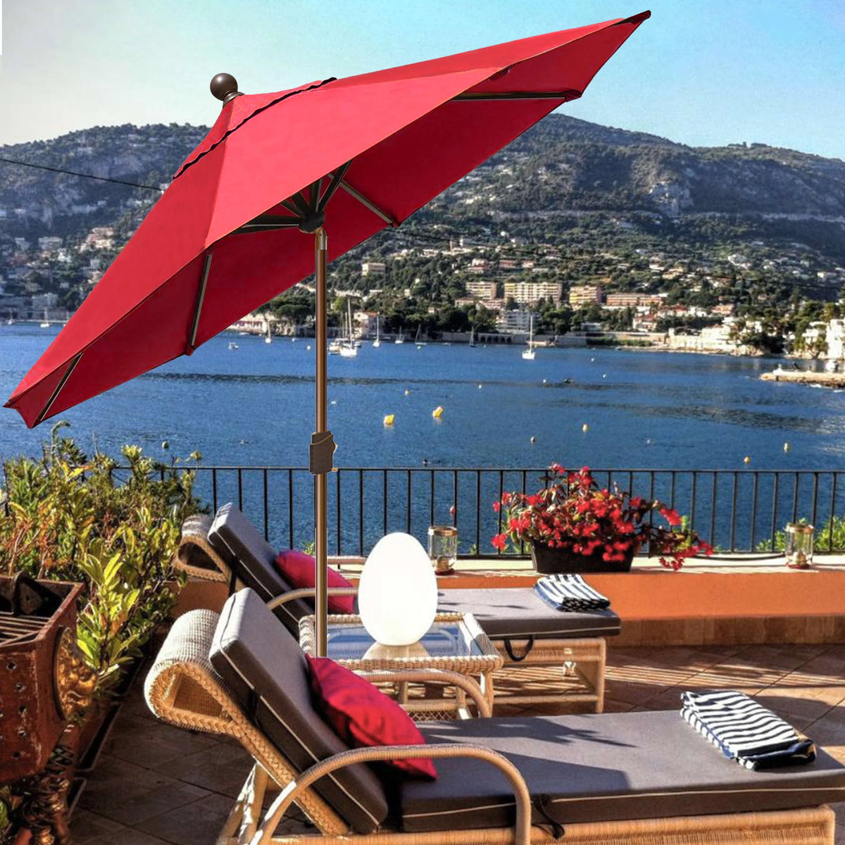 EliteShade 9Ft Market Umbrella Patio Outdoor Table Umbrella��Teal��